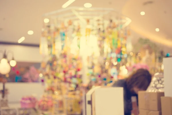 Imagem desfocada do shopping center e fundo bokeh: Vintage fi — Fotografia de Stock