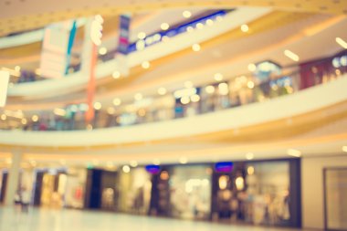 Alışveriş Merkezi ve bokeh arka plan bulanık görüntü: Vintage fi