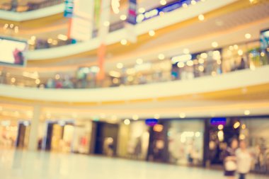 Alışveriş Merkezi ve bokeh arka plan bulanık görüntü: Vintage fi