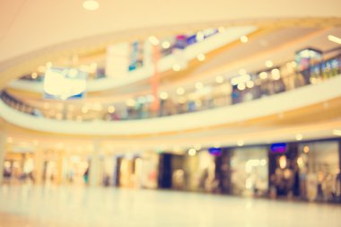Alışveriş Merkezi ve bokeh arka plan bulanık görüntü: Vintage fi