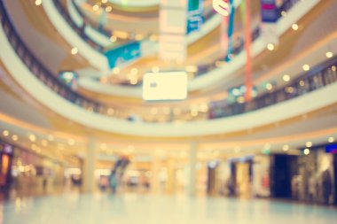 Alışveriş Merkezi ve bokeh arka plan bulanık görüntü: Vintage fi