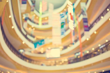 Alışveriş Merkezi ve bokeh arka plan bulanık görüntü: Vintage fi