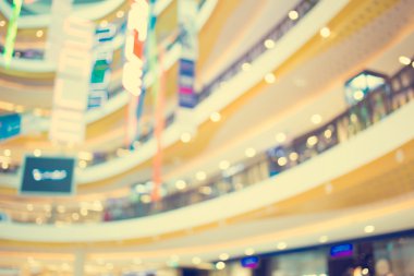 Alışveriş Merkezi ve bokeh arka plan bulanık görüntü: Vintage fi