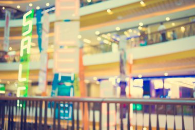 Alışveriş Merkezi ve bokeh arka plan bulanık görüntü: Vintage fi