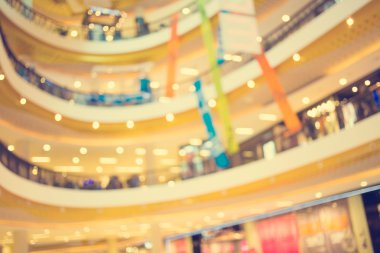 Alışveriş Merkezi ve bokeh arka plan bulanık görüntü: Vintage fi
