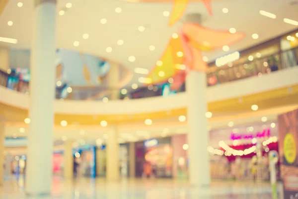 Imagem desfocada do shopping center e fundo bokeh: Vintage fi — Fotografia de Stock