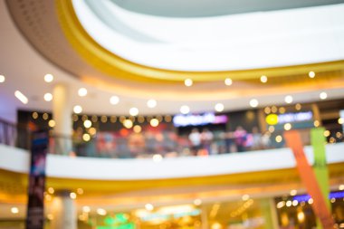 Alışveriş merkezinin bulanık görüntüsü ve bokeh arkaplan