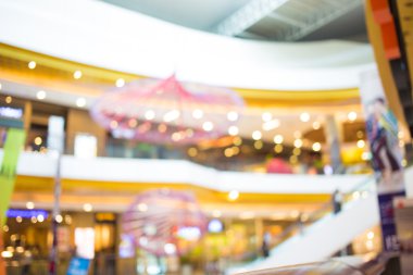Alışveriş merkezinin bulanık görüntüsü ve bokeh arkaplan