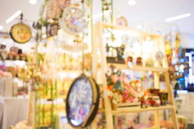 Alışveriş merkezinin bulanık görüntüsü ve bokeh arkaplan