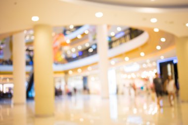 Alışveriş merkezinin bulanık görüntüsü ve bokeh arkaplan