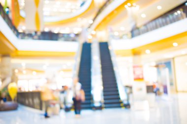 Alışveriş merkezinin bulanık görüntüsü ve bokeh arkaplan