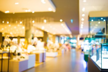 Alışveriş merkezinin bulanık görüntüsü ve bokeh arkaplan
