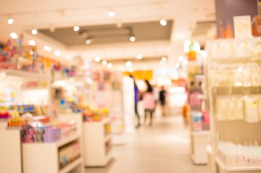 Alışveriş merkezinin bulanık görüntüsü ve bokeh arkaplan