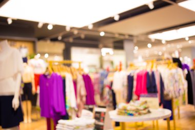 Alışveriş merkezinin bulanık görüntüsü ve bokeh arkaplan