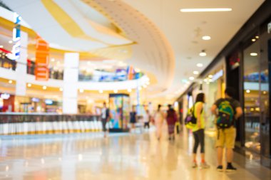 Alışveriş merkezinin bulanık görüntüsü ve bokeh arkaplan