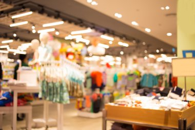 Alışveriş merkezinin bulanık görüntüsü ve bokeh arkaplan