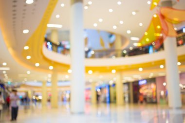 Alışveriş merkezinin bulanık görüntüsü ve bokeh arkaplan
