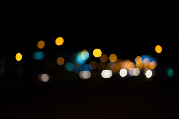 Città notte luce sfocatura bokeh, bokeh sfondo . — Foto Stock