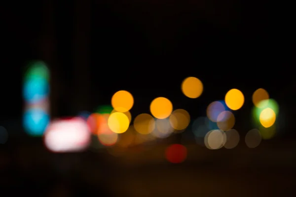 Città notte luce sfocatura bokeh, bokeh sfondo . — Foto Stock