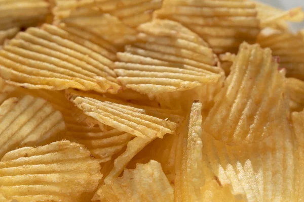 Potato Chips Background Shot Natural Lighting — Stock Photo, Image