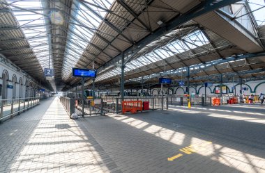 Kilitleme sırasında Heuston tren istasyonu, Dublin, İrlanda.