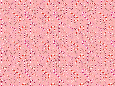 Yeni yıl ve Noel kutlaması için kusursuz pembe ve beyaz şeker deseni