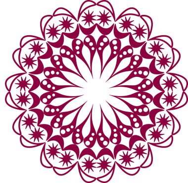 Şeffaf arkaplanda doğu tarzı mandala 'da soyut çember vuruş deseni