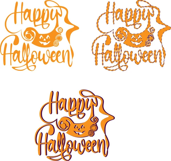 Balkabağı suratlı Mutlu Cadılar Bayramı tipografisi