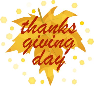 Gradyan renkli akçaağaç yaprağı ve el yazısı tipografisi ile harika bir kompozisyon.