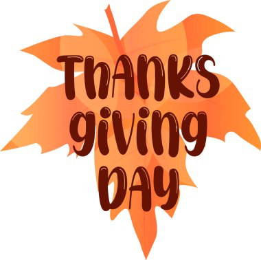 Gradyan renkli akçaağaç yaprağı ve el yazısı tipografisi ile harika bir kompozisyon.