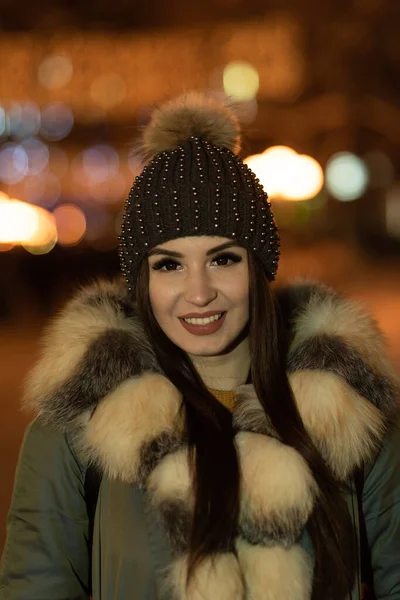 Retrato Arte Uma Menina Bonita Mulher Morena Lindo Retrato Luzes — Fotografia de Stock