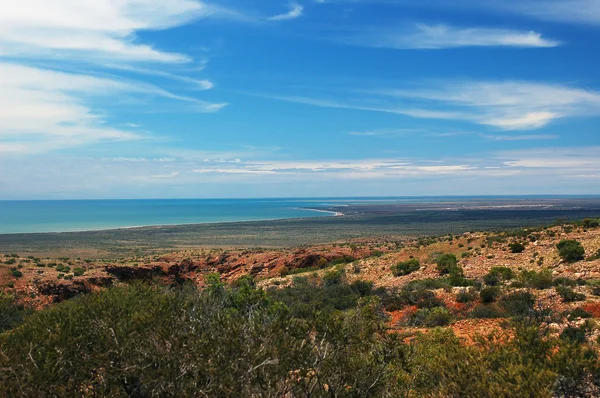 Panoramiczny pejzaż australijski - Bay Exmouth. Wąwóz Yardie Creek w Cape zakres National Park, Ningaloo. — Zdjęcie stockowe