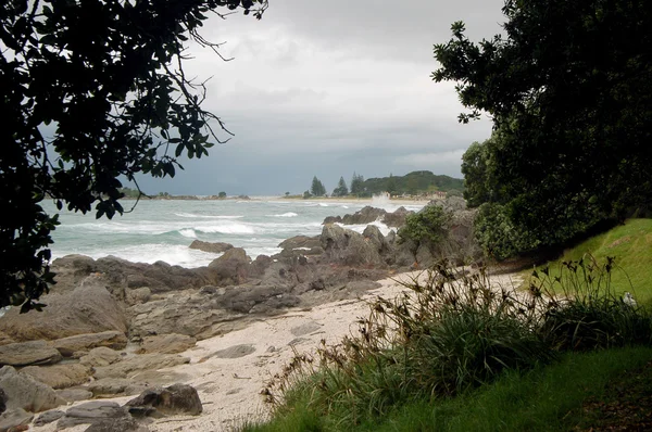 海滩景观, 陶兰加市, 北岛, 新西兰. — 图库照片