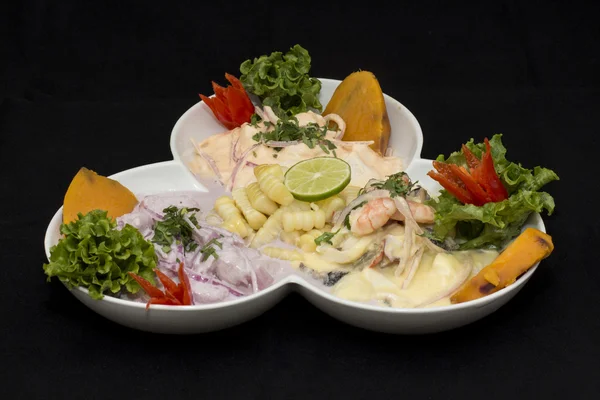 Peru Dish: 3 jenis Cebiche (ceviche ) — Stok Foto