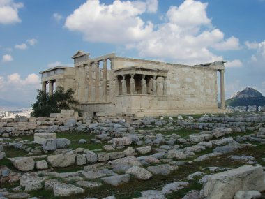Güzel yaz günü içinde Akropolis Atina, Yunanistan.