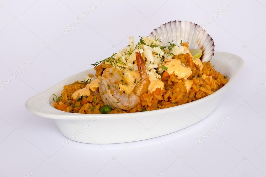 Peru Dish: Rice with Seafood (Arroz con Mariscos)