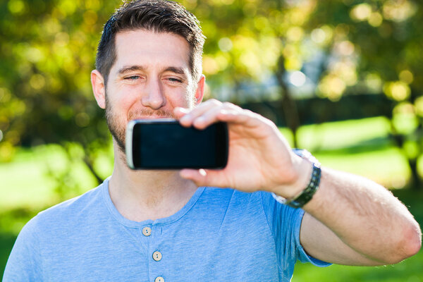 Young man in park