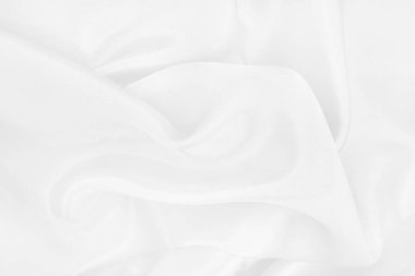 Beyaz kumaş dokusu arkaplanı, ipeğin veya keten deseninin ayrıntıları.