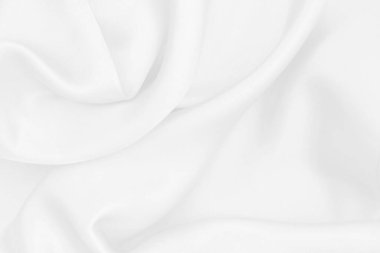 Beyaz kumaş dokusu arkaplanı, ipeğin veya keten deseninin ayrıntıları.