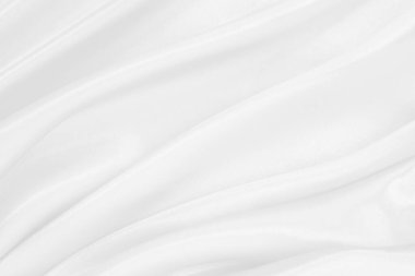 Beyaz kumaş dokusu arkaplanı, ipeğin veya keten deseninin ayrıntıları.