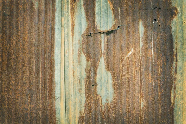 Old Zinc Vintage Fence Wall Texture Background Pattern Rusty Metal — Stock Photo, Image