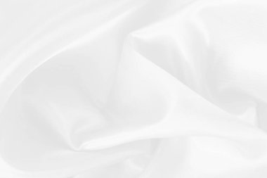 Beyaz kumaş dokusu arkaplanı, ipeğin veya keten deseninin ayrıntıları.