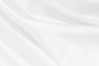 Beyaz kumaş dokusu arkaplanı, ipeğin veya keten deseninin ayrıntıları.