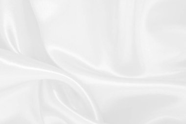 Beyaz kumaş dokusu arkaplanı, ipeğin veya keten deseninin ayrıntıları.