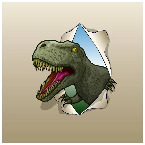 Een Tyrannosaurus Dinosaurus Vectorillustratie — Stockvector