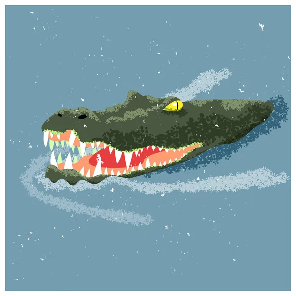 Zwevende Krokodil Vectorillustratie — Stockvector