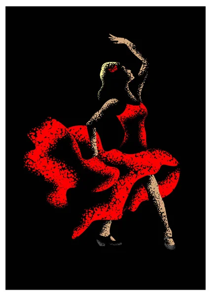 Flamenco Dance Vector Illustration — Stock Vector