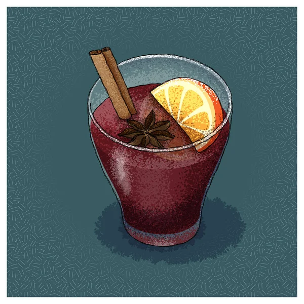 Verre Vin Chaud — Image vectorielle