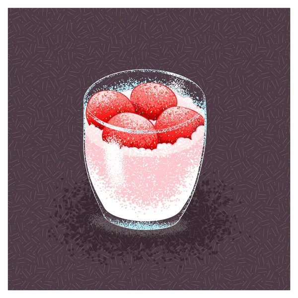 Fraise Crème Illustration Vectorielle — Image vectorielle