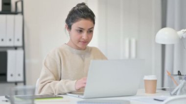 Creative Indian Woman Standing Up, Going Away Laptop 